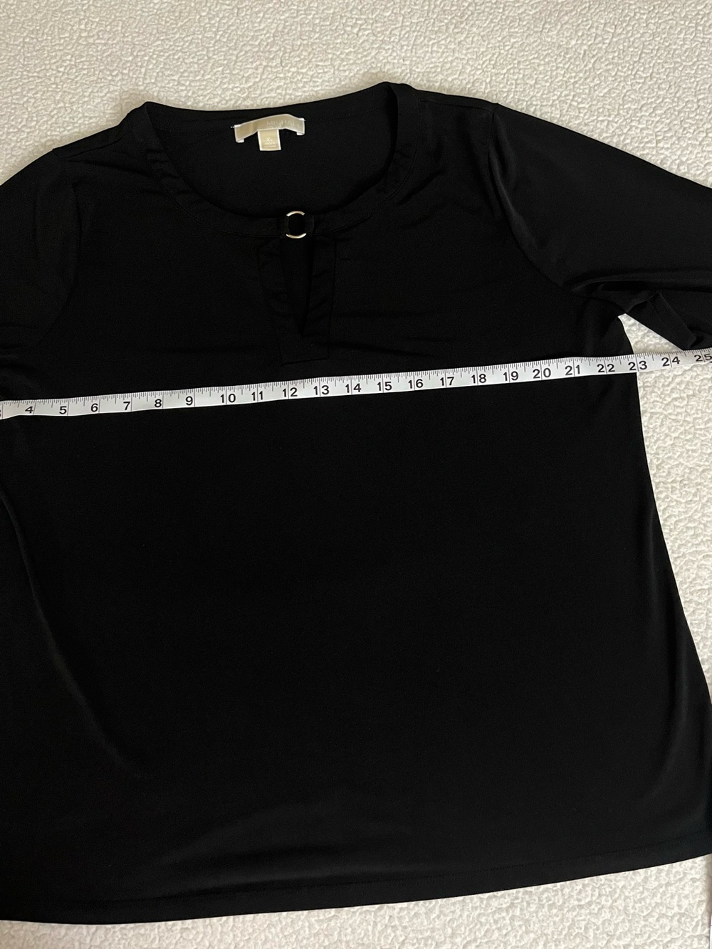 Michael Kors Black Long Sleeve Keyhole Neck Blouse - Picture 4 of 5